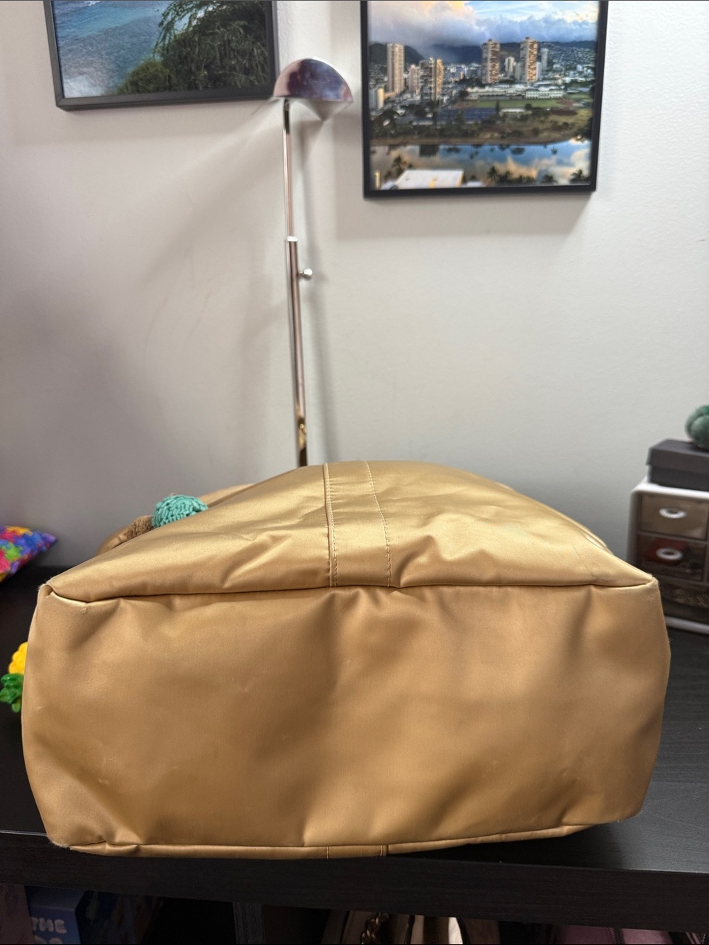 Coach Hamptons Weekend Gold Satin Tote - Picture 10 of 14